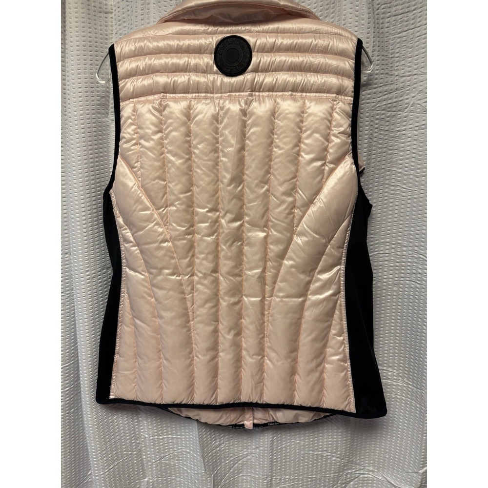Calvin Klein Women's Pink Black Performance‎ Puffer Quilted Vest Premium Down XL - Picture 12 of 14